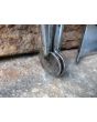 Polierter Stahl Kaminbesteck aus Schmiedeeisen, Polierte Stahl, Poliertes Messing 