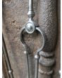 Antikes Englisches Kaminbesteck aus Gusseisen, Schmiedeeisen, Polierte Stahl 