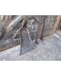 Großes Französisches Kaminbesteck aus Schmiedeeisen, Messing 