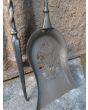 Antikes Englisches Kaminbesteck aus Schmiedeeisen, Messing, Poliertes Kupfer 
