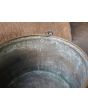 Antiker Kaminholzkorb aus Schmiedeeisen, Messing, Kupfer 