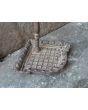 Kleines Antikes Kaminbesteck aus Gusseisen, Schmiedeeisen, Poliertes Messing 