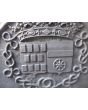 Kaminplatte 'Wappen De Rostaing' aus Gusseisen 