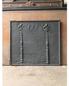Kaminplatte 'Säulen mit Fleurs de Lis'