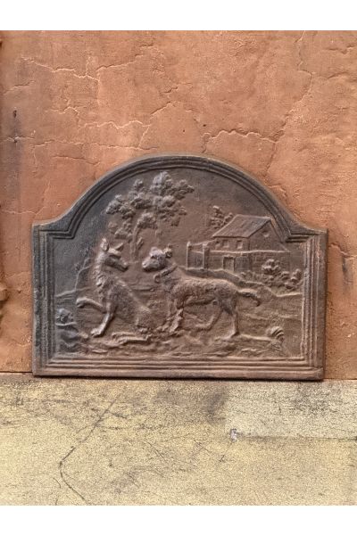 Kaminplatte 'Wolf und Hund'