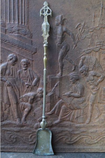 Antike Französische Kaminschaufel aus Messing 