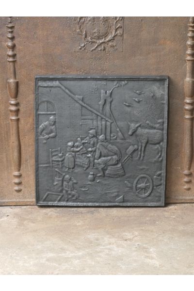 Kaminplatte 'Ländliche Szene'