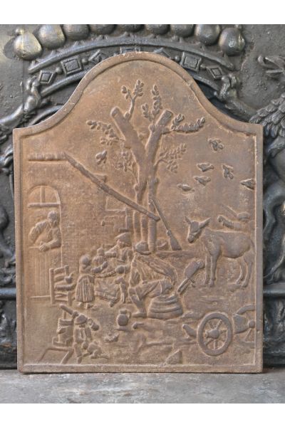 Kaminplatte 'Ländliche Szene'