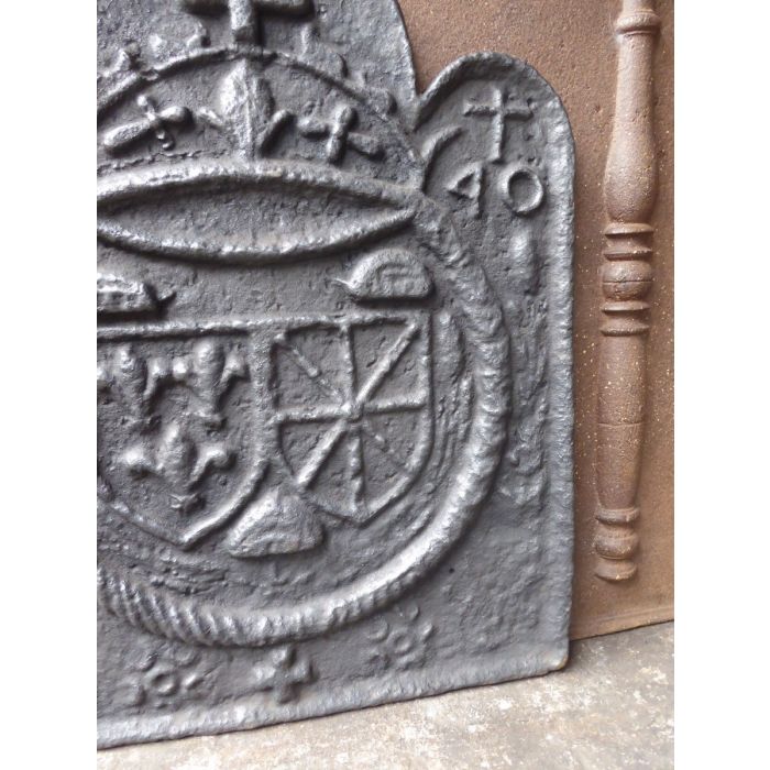 Kaminplatte 'Wappen von Frankreich und Navarre' aus Gusseisen 