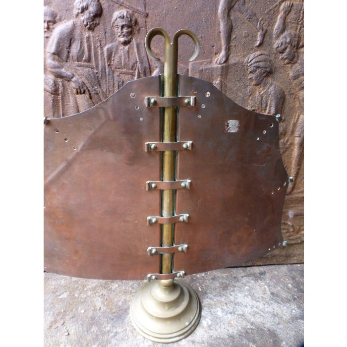 Art Deco Funkenschutzgitter aus Messing, Kupfer 