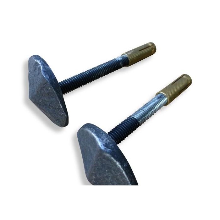 Montagehalterungen - Befestigungsbügel für Kaminplatte | 1 Paar aus Schmiedeeisen, Messing 