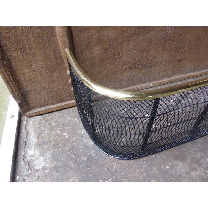 Viktorianischer Kaminschutzgitter aus Poliertes Messing, Eisen-Gitter 
