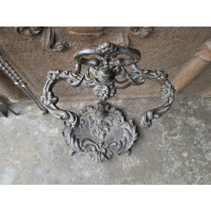 Antikes Englisches Kaminbesteck aus Gusseisen, Polierte Stahl 