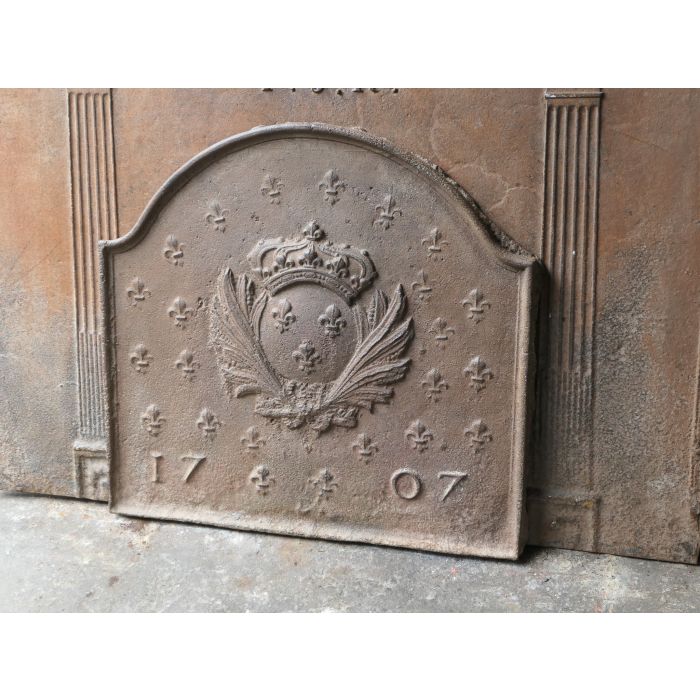 Kaminplatte 'Wappen von Frankreich' aus Gusseisen 