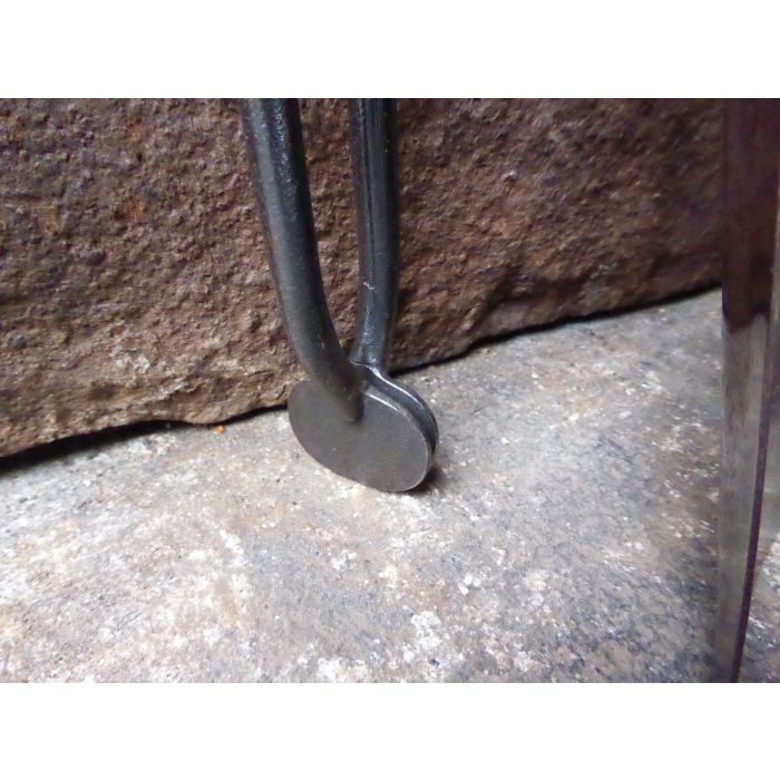 Polierter Stahl Kaminbesteck aus Gusseisen, Polierte Stahl 