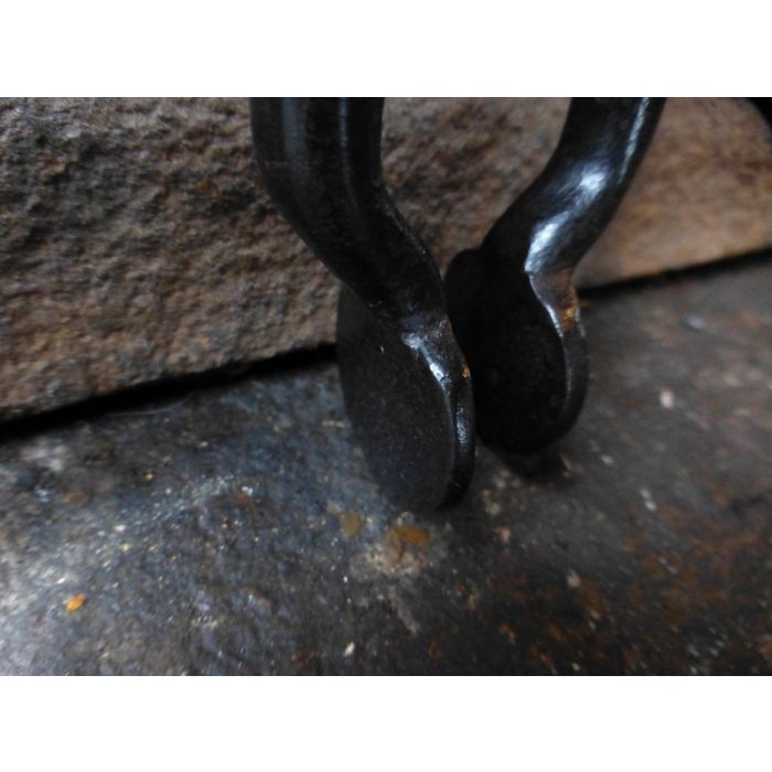 Viktorianisches Kaminbesteck aus Schmiedeeisen, Poliertes Messing 