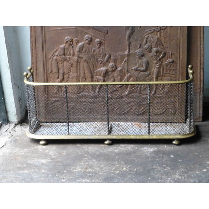 Viktorianischer Kaminschutzgitter aus Messing, Eisen-Gitter, Eisen 