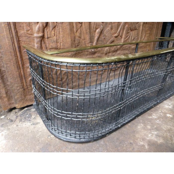 Antiker Kaminschutzgitter aus Poliertes Messing, Eisen-Gitter, Eisen 