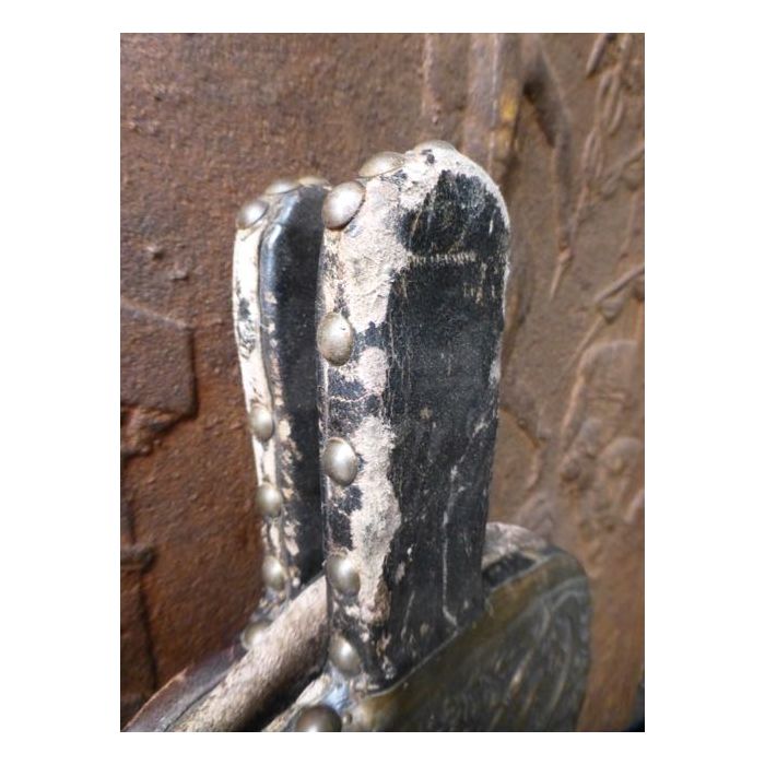 Antiker Blasebalg aus Messing, Holz 
