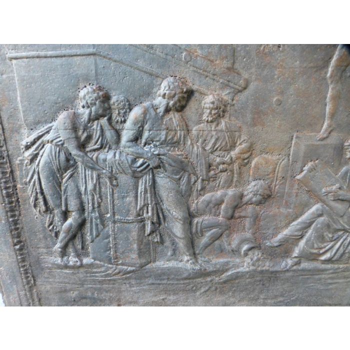 Kaminplatte 'Allegorie des Handels' aus Gusseisen 