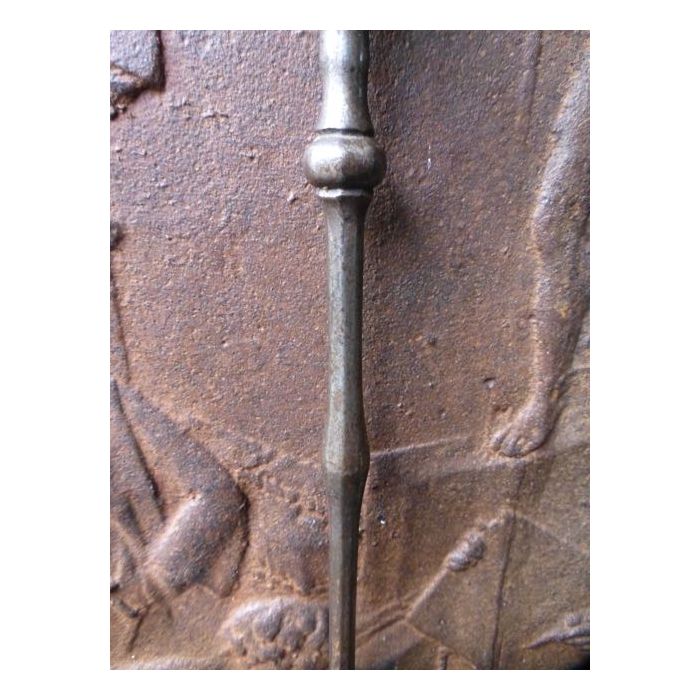 Antiker Englischer Schürhaken aus Schmiedeeisen, Messing 