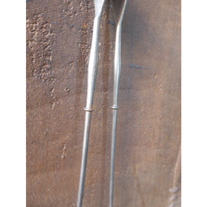Antike Französische Kaminzange aus Polierte Stahl, Poliertes Messing 
