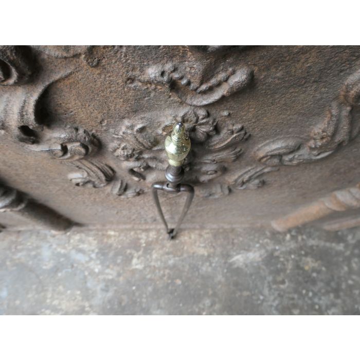 Antike Holländische Kaminzange aus Schmiedeeisen, Poliertes Messing 