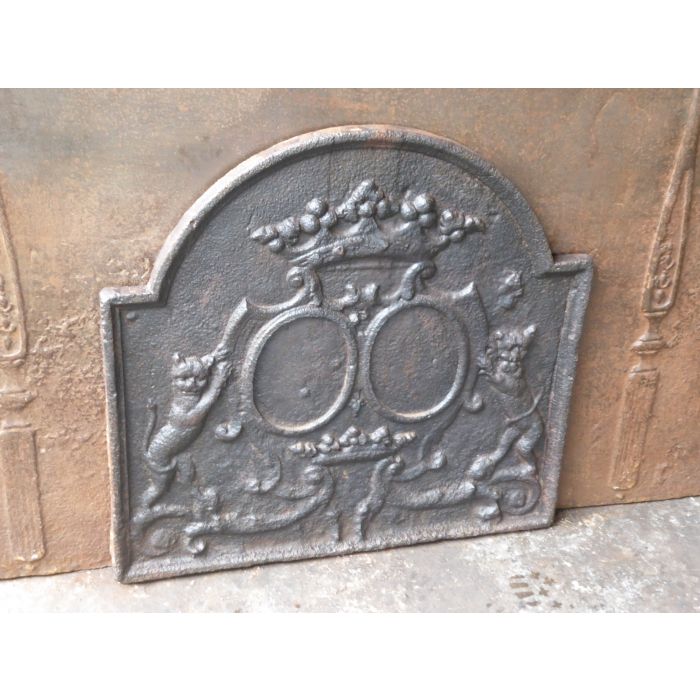 Kaminplatte 'Wappen' aus Gusseisen 