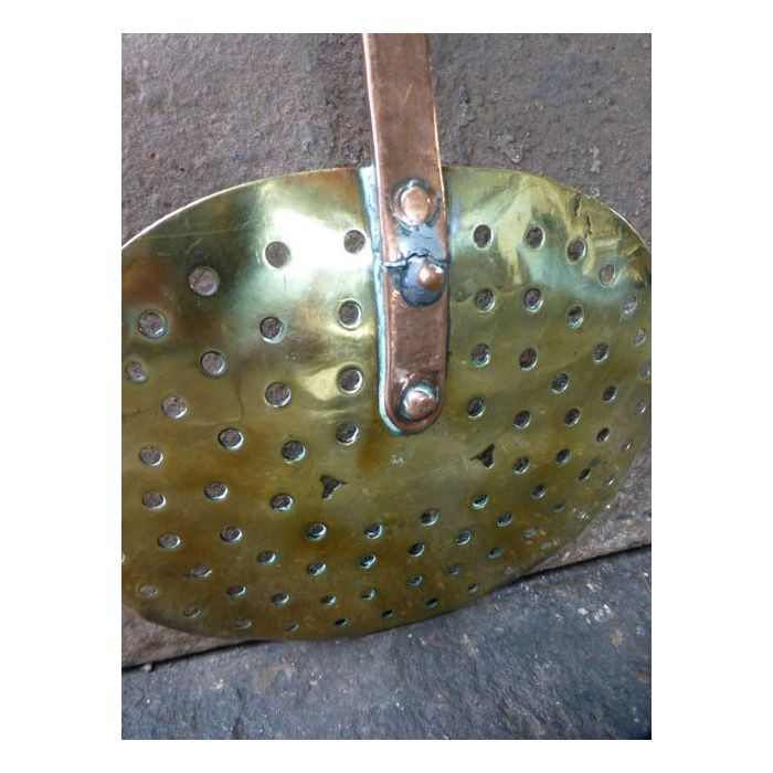 Antiker Schaumlöffel aus Poliertes Messing, Poliertes Kupfer 