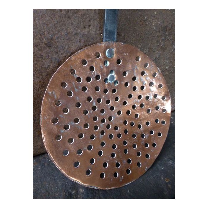 Antiker Schaumlöffel aus Polierte Stahl, Poliertes Kupfer 