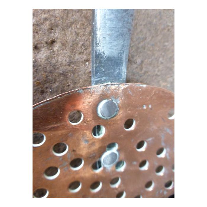 Antiker Schaumlöffel aus Polierte Stahl, Poliertes Kupfer 