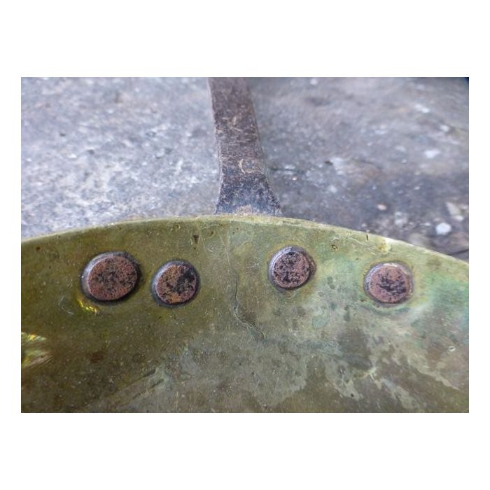 Antike Schöpfkelle aus Schmiedeeisen, Messing, Kupfer 