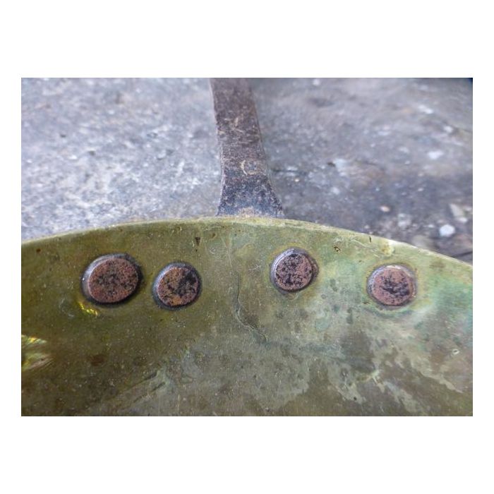 Antiker Schöplöffel aus Schmiedeeisen, Messing, Kupfer 
