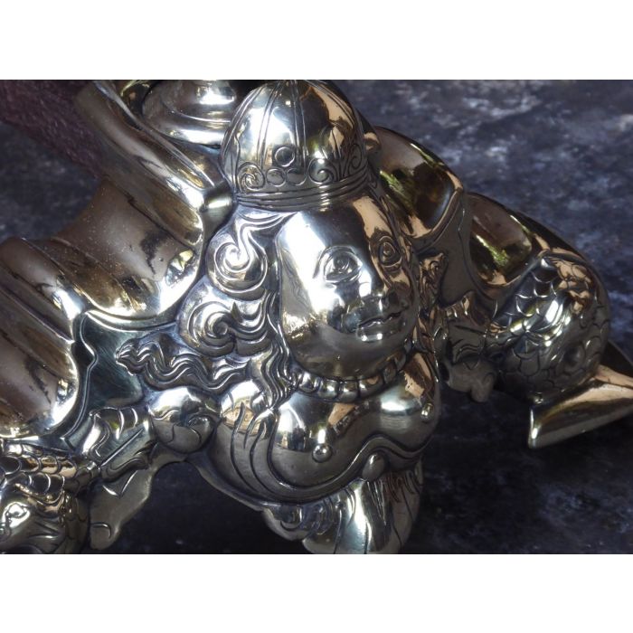 Kaminhunde Ludwig XIV aus Schmiedeeisen, Bronze 