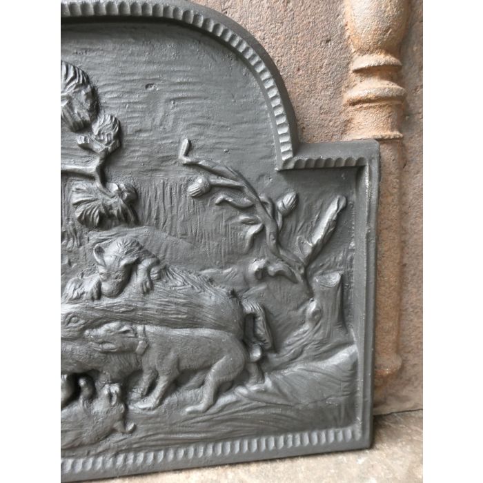 Kaminplatte 'Allegorie der Jagd' aus Gusseisen 