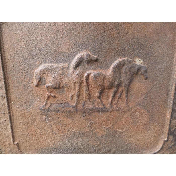 Kaminplatte 'Pferden' aus Gusseisen 