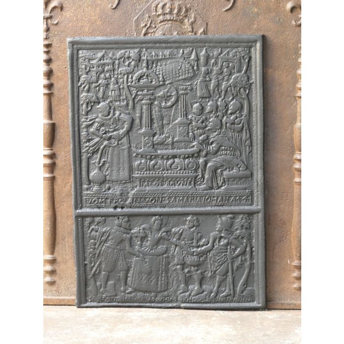 Kaminplatte 'Jacobi Quelle' aus Gusseisen 
