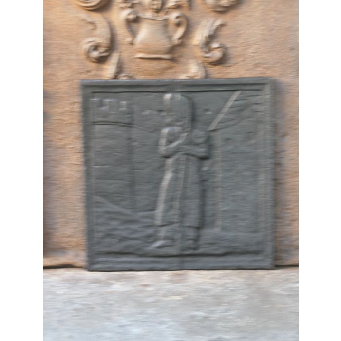 Kaminplatte 'Der Soldat' aus Gusseisen 