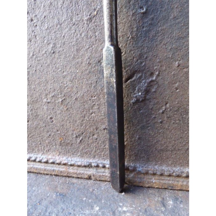 Viktorianischer Schürhaken aus Polierte Stahl, Poliertes Kupfer 