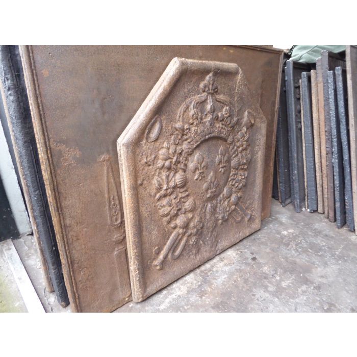 Kaminplatte 'Wappen von Frankreich' aus Gusseisen 