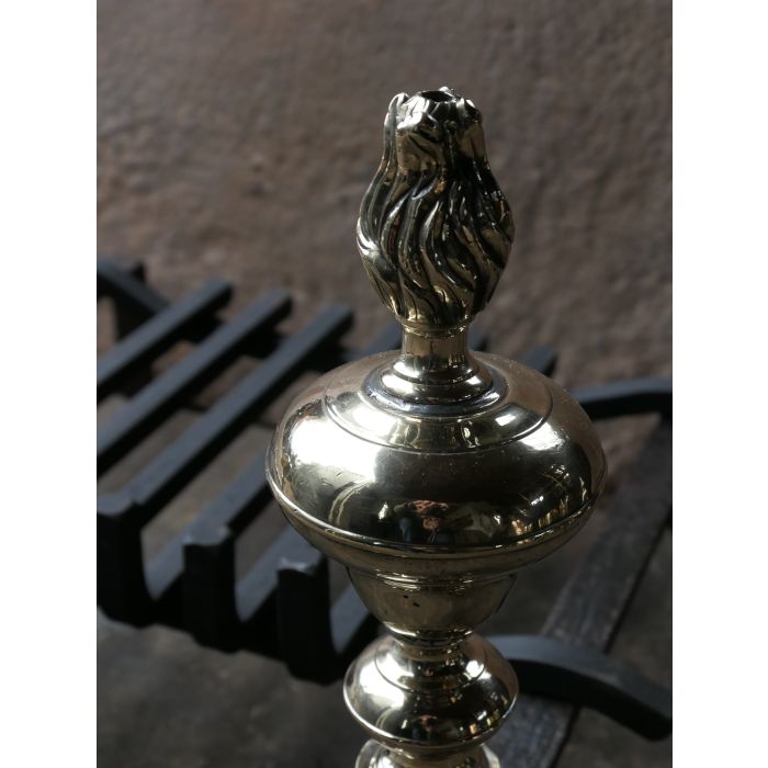 Kaminhunde Ludwig XIV aus Schmiedeeisen, Bronze 