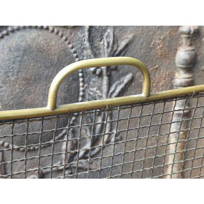 Viktorianisches Funkenschutzgitter aus Messing, Eisen-Gitter 