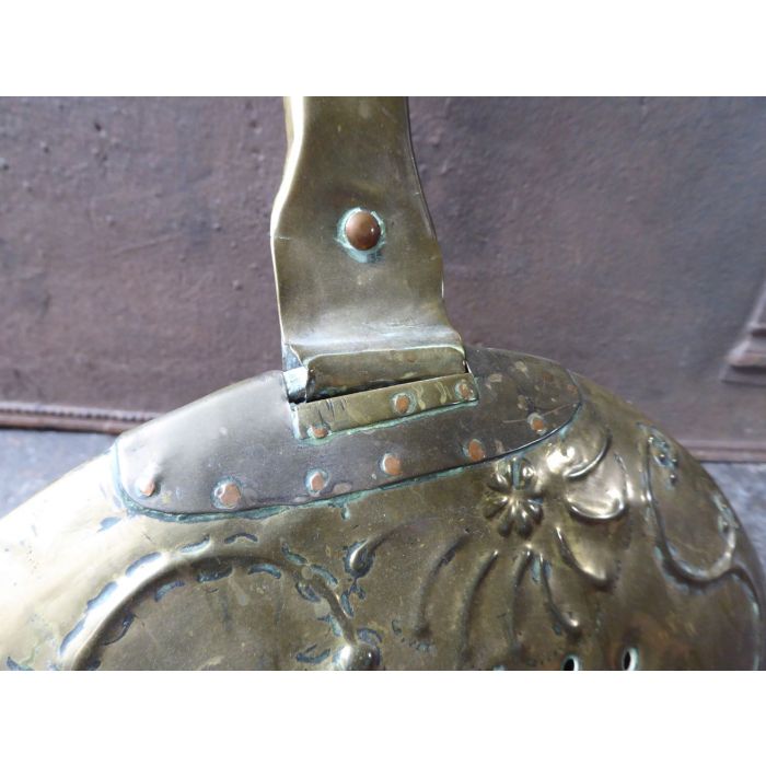 Antike Wärmflasche - Bettpfanne (Kupfer) aus Schmiedeeisen, Messing 