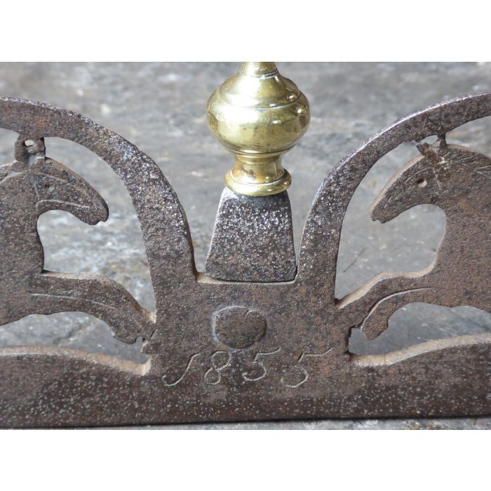 Viktorianischer Kaminvorsatz aus Schmiedeeisen, Messing, Eisen 
