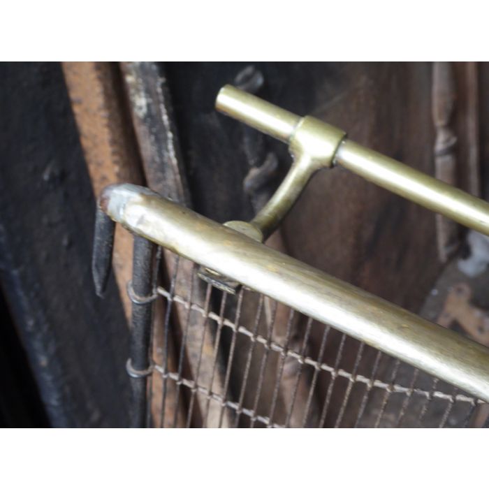 Großer Viktorianischer Kaminschutzgitter aus Messing, Eisen-Gitter, Eisen 