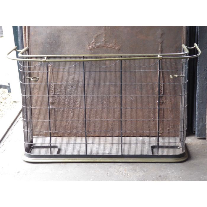 Großer Viktorianischer Kaminschutzgitter aus Messing, Eisen-Gitter, Eisen 
