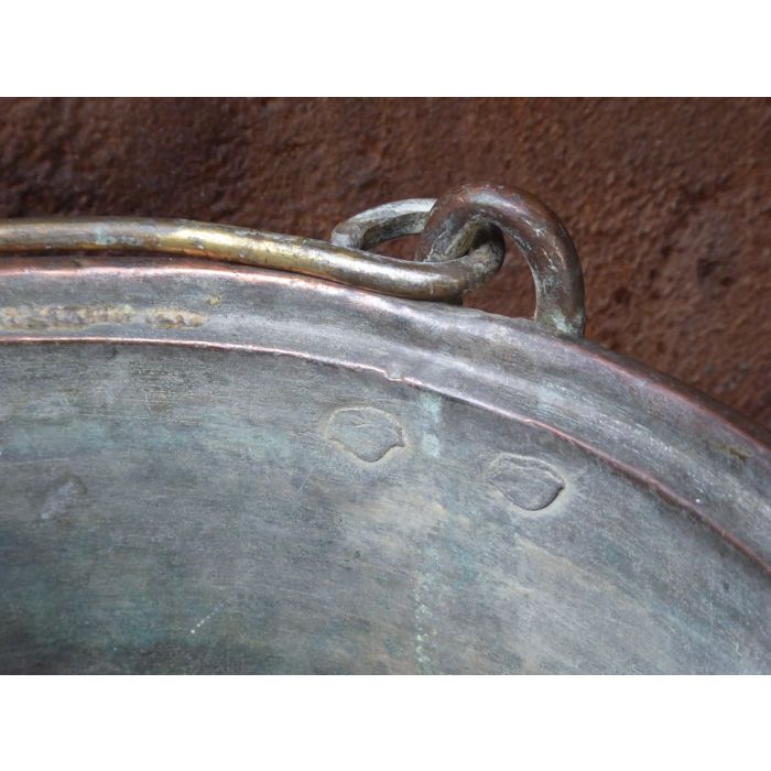 Kleiner Antiker Kaminholzkorb aus Messing, Kupfer 