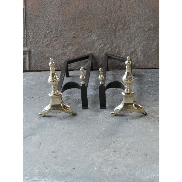 Französischer Kaminrost aus Schmiedeeisen, Bronze 