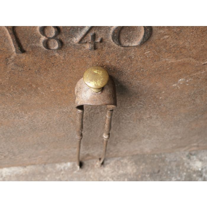 Antike Französische Kaminzange aus Schmiedeeisen 