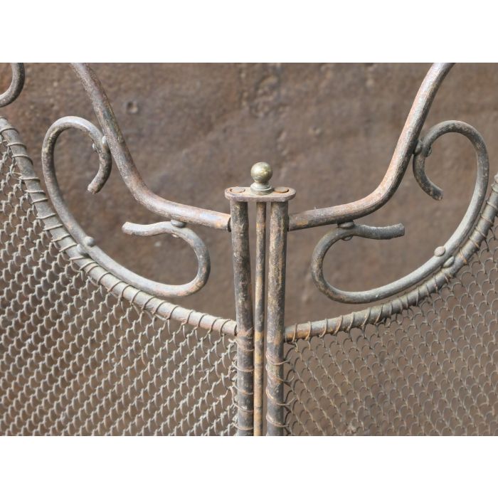 Art Deco Funkenschutzgitter aus Messing, Eisen-Gitter, Eisen 